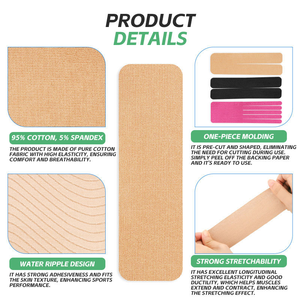 Cinta de Kinesiología de Algodón Precortada para Soporte de <span class=keywords><strong>Rodilla</strong></span>, Impermeable y sin Látex, Cinta Deportiva Unisex para Correr - Product Image 2
