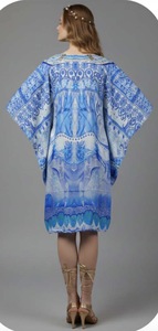 Robe tunique longue en viscose africaine pour femme, style caftan, coupe décontractée, poncho kimono, finition soyeuse, mode bohème pour les vacances et les stations balnéaires - Product Image 3