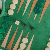 2-Spieler-Brettspiel Backgammon-Set, handgefertigtes Wildleder-Roll-Up-Backgammon-Set für Reisen