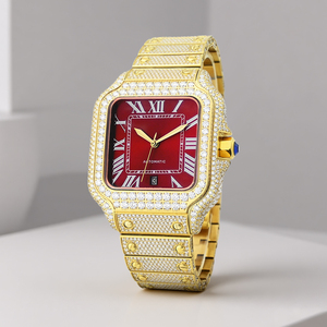 Reloj Cuadrado VVS D Color Moissanite para Hombre, Estilo Hip Hop, Completamente Cubierto de Moissanite, Reloj de Pulsera con Cristal de Zafiro - Product Image 6