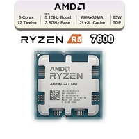 Untuk Ryzen 5 7600 R5 7600 3.8 GHz 6-Core 12-Thread CPU 5NM L3 = 32M 100-000001015 soket AM5 Tray baru tapi tanpa pendingin