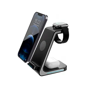 Stasiun pengisian daya 3 In 1, untuk jam tangan Iphone Airpods Pro Apple 20w, pengisi daya nirkabel