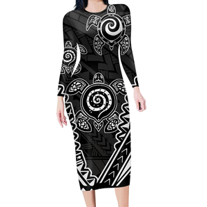 Polynesian Tribal Floral Samoa Made Clothing Wholesale in Wears Plus Size Casual <strong>Dresses</strong> Women Elegant <strong>Sexy</strong> <strong>Long</strong> <strong>Dresses</strong> Women - Product Image 4