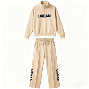 Conjunto Deportivo Urbano de Dos Piezas para <span class=keywords><strong>Mujer</strong></span>, Invierno, Informal, Tejido, con Logotipo Personalizado, OEM ODM, Sudadera y Pantalones - Product Image 1