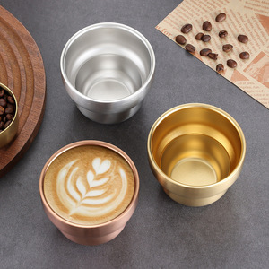Stainless Steel Coffee Cups Round Double Wall Insulated For Tea Beer Beverage Party Use - Product Image 1