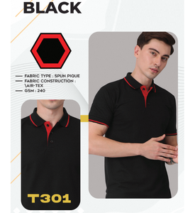 Camiseta Premium de Tela Piqué para Hombre, 240 GSM, Air Tex, Transpirable, Suave, Duradera, Informal, para Verano, Ajuste Cómodo - Product Image 1