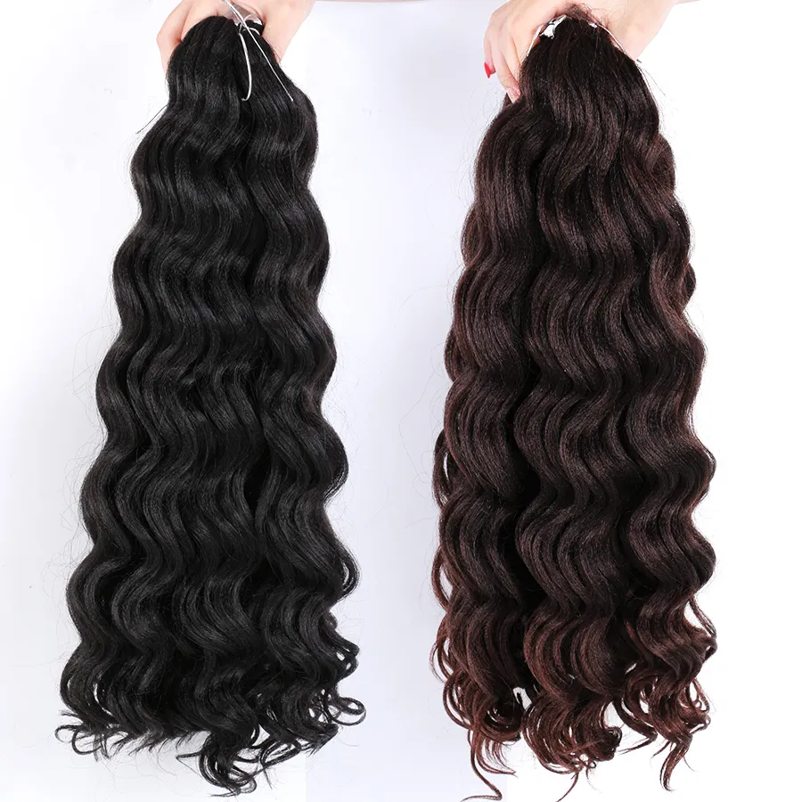 AliLeader Wholesale 20 Inches Boby Waves Ocean Water Wave Synthetic Crochet Braids Hair Extensions