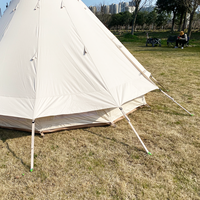 Tente pyramidale à double porte, camping en plein air, coupe-vent, imperméable, tente de camping à installation rapide, tente familiale portable