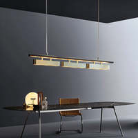 Lustre moderne en métal à hauteur réglable, design Bauhaus, avec LED intégrées, pour salle à manger