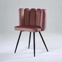 Chaises de salle à manger en velours traditionnel en gros avec pieds en métal pour la maison, le bureau et le bar domestique