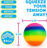 Balles anti-stress géantes arc-en-ciel de 3,75 pouces, jouet sensoriel à presser pour soulager le stress, pour les enfants de 5 à 7 ans, unisexe