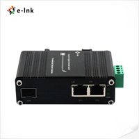 Mini convertisseur de média Ethernet industriel avec port fibre SFP vers double 10/100/1000BASE-T