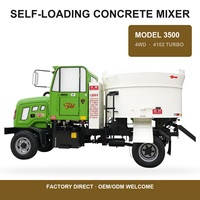 Bétonnière mobile entièrement hydraulique de 1,5 m³ avec moteur, mini-bétonnière à décharge par le haut, 92 kW, 5000 kg, pour infrastructures éloignées