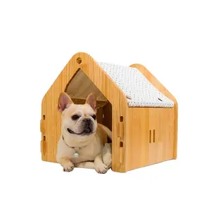 कुत्ते का इनडोर घर पिल्ला छोटा बिस्तर टिकाऊ शीर्ष गुणवत्ता अनुकूलित घोंसला अलग करने योग्य टोकरा गुफा केनेल एल एम एस
