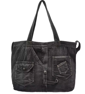Designer style lightweight denim unisex handbag, jeans pocket, <b>crossbody</b> <b>bag</b>, minimalist handbag, zipper - Product Image 3