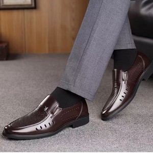 Sandales décontractées basses en cuir respirant à carreaux pour hommes, vente en gros, offre spéciale - Product Image 4