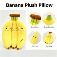 Aangepaste Pluche Bananenbos Gevuld Kussen Zacht Kawaii Fruitkussen voor Cadeau en Huisdecoratie
