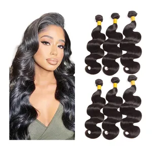 حزم شعر مستقيمة طبيعية Shinein Black Yaki مقاومة للحرارة وصلات شعر محبوكة حزم شعر مستقيمة طويلة مموجة