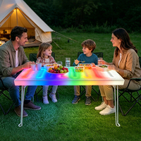 Table de piano interactive lumineuse pour tout-petits - Durable, étanche, portable, pliable, en plastique, avec contrôle tactile LED, pour salon et parc