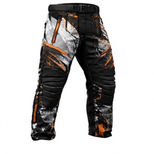Pantalon de moto pour homme, noir et orange, uni, long, softshell, résistant à l'eau, avec poches, coupe classique, pour l'hiver et les activités de plein air - Product Image 5