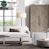 Ensemble de canapés en L élégant, mobilier d'intérieur moderne pour salon de villa, canapé classique à accoudoirs inclinés, confortable et moelleux, fabriqué à la main en éponge