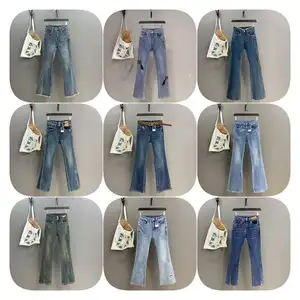 Jeans Casual a zampa di Jeans da donna di lusso Streetwear offrono Jeans personalizzati di nuova moda da donna