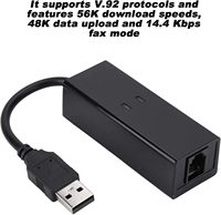 Módem de Datos y Fax Externo USB 2.0 56K V.92, Adaptador Dongle para WIN 98 SE/ME/2000/X/Vista/Win 7
