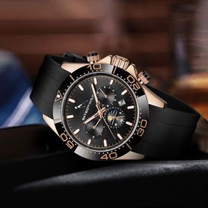 Montre-bracelet de luxe de haute qualité, multifonctionnelle, automatique, mécanique, pour hommes, bracelet en acier inoxydable - Product Image 1