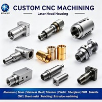 Boîtier de tête laser OEM en aluminium anodisé coloré 6061 avec filetage externe, bride et moletage pour assemblage de module laser à diode