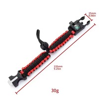 Bracelet de survie en plein air 2,8 mètres avec allume-feu, boussole, silex d'urgence, étanche et résistant aux chocs