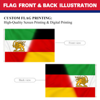 Drapeau en polyester robuste 90x150cm (3x5ft) avec motifs Lion et Soleil, symboles de la Diaspora Iranienne et de l'Allemagne, pour la solidarité, vente en gros