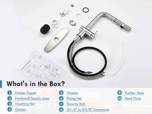 ก๊อกน้ำสแตนเลส 304 แบบคลาสสิก 3 ทาง พร้อมหัวกรองแบบดึงออกได้ สำหรับกรองน้ำดื่มในครัว - Product Image 6