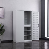 Gabinete de Herramientas Moderno de Acero Laminado en Frío Personalizable OEM, 2 Puertas, 3 Cajones, Estantes Ajustables, con Cerradura, Resistente, para Almacenamiento en Garaje