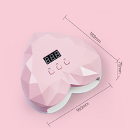 Lampe UV LED 48W pour ongles, forme cœur rose, double source lumineuse, séchoir à manucure pour vernis gel, sans logo, emballage neutre, usage domestique