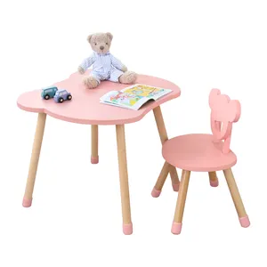 Ucuz çocuk çocuk çocuk yuvası mobilyası setleri ergonomik ahşap öğrenci masası sandalye okul öncesi çocuk masası ve sandalye seti