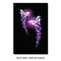 Art mural moderne de luxe en porcelaine de cristal Style traditionnel Télécommande Éclairage LED Photo suspendue pour la décoration intérieure