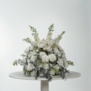 Athens Classic 60cm Blanc Rose Delphinium Artificielle Verdure Boule Arche Fleur Coureur Polyvalent Fête des Mères Pâques Halloween - Product Image 1