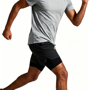 Loose Basketball Shorts Men Double Layer Quick Dry Screen Printing Activewear Gym Sportwear with <b>Elastic</b> Waist for Team Sports - Product Image 2