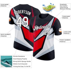 เสื้อยืดเบสบอลอีสปอร์ตแบบกำหนดเอง เสื้อเจอร์ซีย์สำหรับผู้ใหญ่ทั้งชายและหญิง พิมพ์ชื่อและหมายเลขตามสั่ง ผ้าโพลีเอสเตอร์แห้งเร็ว แบบซับลิเมชั่น - Product Image 2