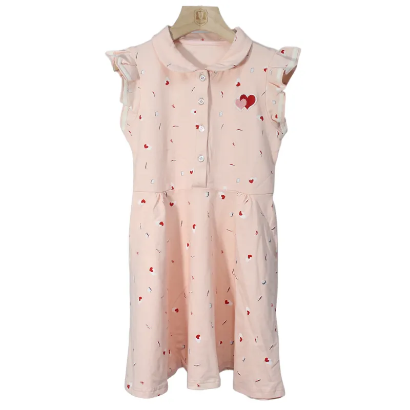 किशोर गुलाबी लाल प्यार टेनिस बास्केटबॉल गोल्फ की छोटी आस्तीन लड़कियों के कपड़े बटन खेल लड़कियों की पोशाक