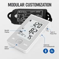 Tensiomètre numérique de gros pour le bras, type brassard, avec chargement USB-C et brassard universel grand format