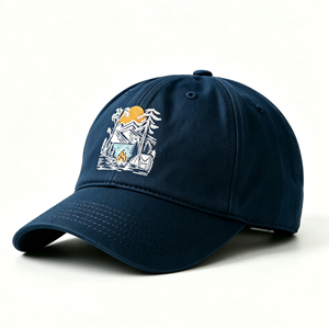 Gorra de Béisbol de 6 Paneles de Algodón con Bordado de Paisaje de Camping, Gorra de Sol Ligera y Transpirable para Senderismo, Correr y Deportes al Aire Libre - Product Image 3