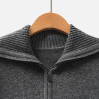 Sweat à capuche en laine de mouton solide personnalisé à manches longues, tricoté, pour femmes, pull à capuche en laine de mouton pour l'hiver