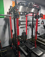 DINUO Rack de Squat Commercial Multifonctionnel avec Rangement Central des Poids et Accessoires Personnalisables pour Entraînement Multi-Musculaire