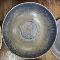 Vaisselle en céramique Upclay Oem avec glaçure réactive en métal émaillée unique Vaisselle de glaçure réactive bleu caspien
