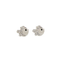 Boucles d'oreilles clous en argent pavé de zircon en forme de poisson pour filles, en acier inoxydable 316L hypoallergénique, mini bijoux d'oreille animaux marins pour enfants