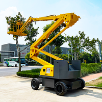 Plateforme élévatrice articulée à batterie/diesel avec remorque mobile hydraulique, capacité de levage de 230 kg, portée de 8 à 20 m