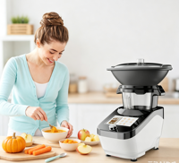 Assistant culinaire intelligent pour la maison 14-en-1, idéal pour les débutants, pour la cuisson de desserts, écran tactile fluide multilingue pour les recettes familiales