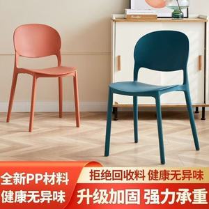Silla de Comedor de Plástico con Respaldo, Estilo Nórdico Blanco Reforzado, para Uso en Interiores y Exteriores - Product Image 5