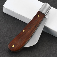 Couteau de greffage pliant en acier inoxydable avec manche en bois, tactique, EDC, pour la chasse, le jardinage, le camping, portable, support OEM ODM